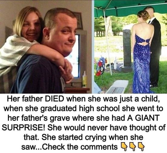 The girl regularly went to her father’s grave and never forgot him.