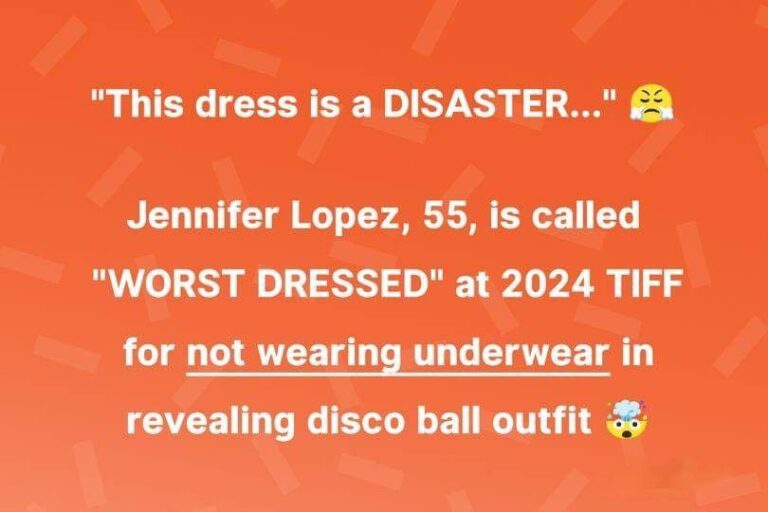 Jennifer Lopez Called ‘Worst Dressed,’ Rocking Disco Ball Outfit with Full Side Cutout at the 2024 TIFF