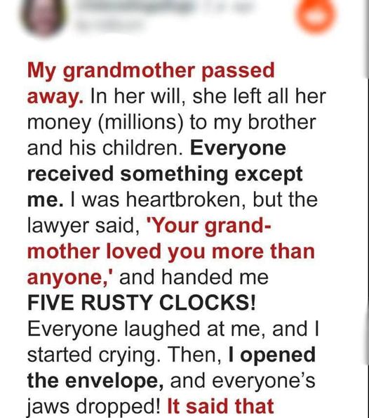 Linda Receives Grandma’s Old Clocks & Greedy Brother Gets House, Turns Out She Got Almost $200K